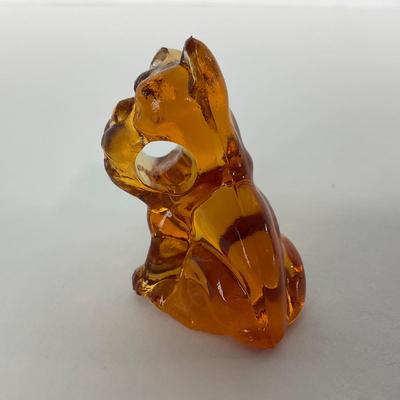 -82- IMPERIAL | Marked Yellow Iridescent Bulldog | Small Amber Bulldog