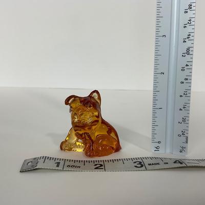 -82- IMPERIAL | Marked Yellow Iridescent Bulldog | Small Amber Bulldog