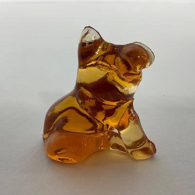 -82- IMPERIAL | Marked Yellow Iridescent Bulldog | Small Amber Bulldog