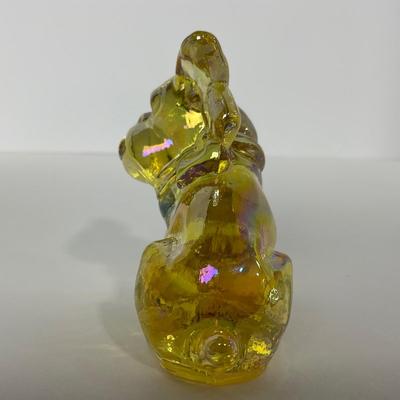 -82- IMPERIAL | Marked Yellow Iridescent Bulldog | Small Amber Bulldog