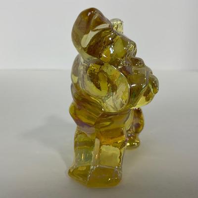 -82- IMPERIAL | Marked Yellow Iridescent Bulldog | Small Amber Bulldog