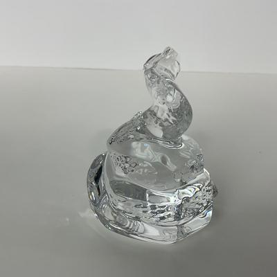 -84- BACCARAT | Signed & Marked Crystal Zodiac Coiled Snake