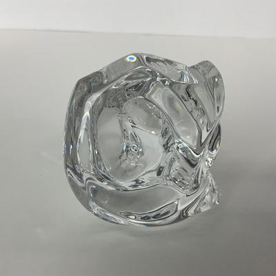 -84- BACCARAT | Signed & Marked Crystal Zodiac Coiled Snake