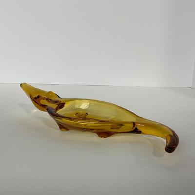 -87- VIKING | Amber Alligator Ash Tray