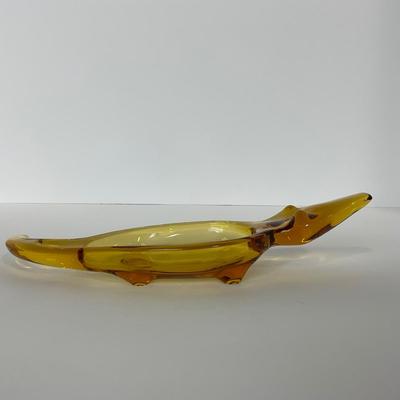 -87- VIKING | Amber Alligator Ash Tray