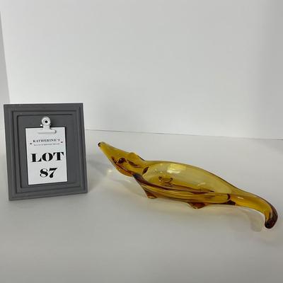 -87- VIKING | Amber Alligator Ash Tray