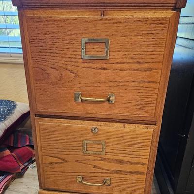 2 Drawer Wooden File Cabinet