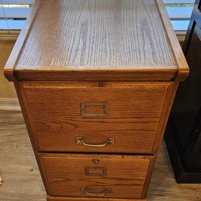 2 Drawer Wooden File Cabinet