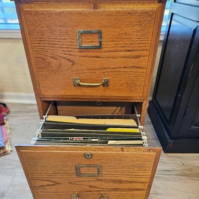 2 Drawer Wooden File Cabinet