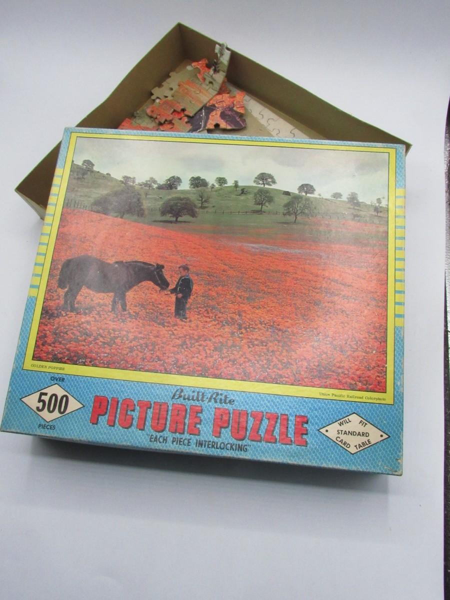 Built Rite Union Vintage Built Rite Interlocking Picture Puzzle Golden Poppies Union ...
