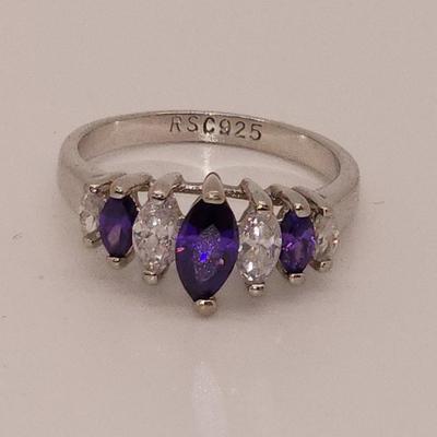 Rsc Wedding Rings LOT 47:: Sterling and Cubic Zirconia Ring sz. 7 marked RSC 925 ...