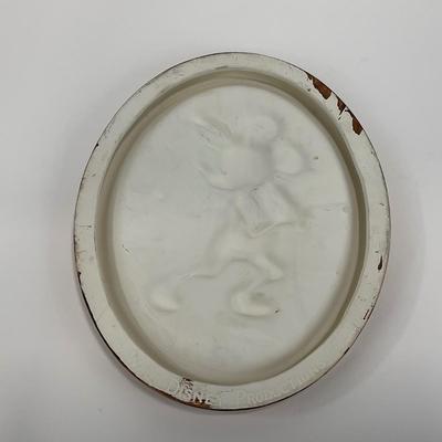 -8- HOME | Vintage Disney Mickey Mouse Playing Baseball | Wall Plaque Hand Painted