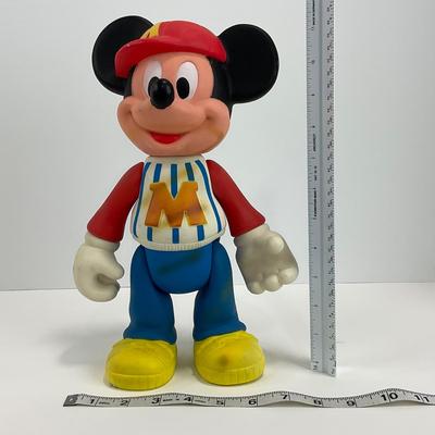 -9- TOY | Vintage 1970â€™s Rubber Plastic Mickey Mouse Baseball Doll