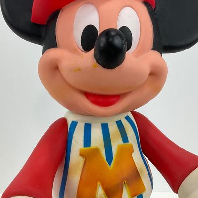 -9- TOY | Vintage 1970â€™s Rubber Plastic Mickey Mouse Baseball Doll