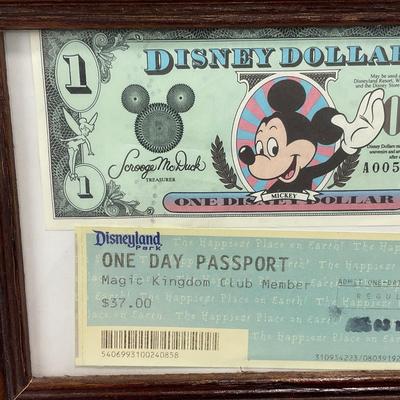 -10- CURRENCY | Vintage 1999 Disney Dollar & Magic Kingdom Ticket
