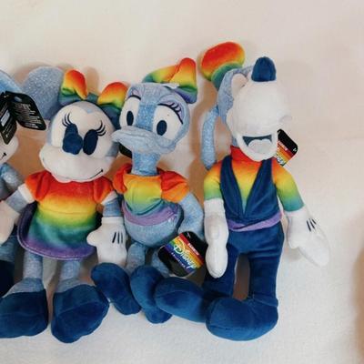 Set of 6 Disney Rainbow Pride Small Plush Stuffed Animals 2022