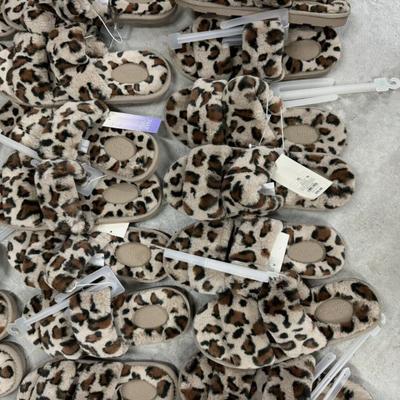 14 Pairs Leopard Cheetah Slipper TS09 Womenâ€™s Target Shoes - Brand New ShelfPull