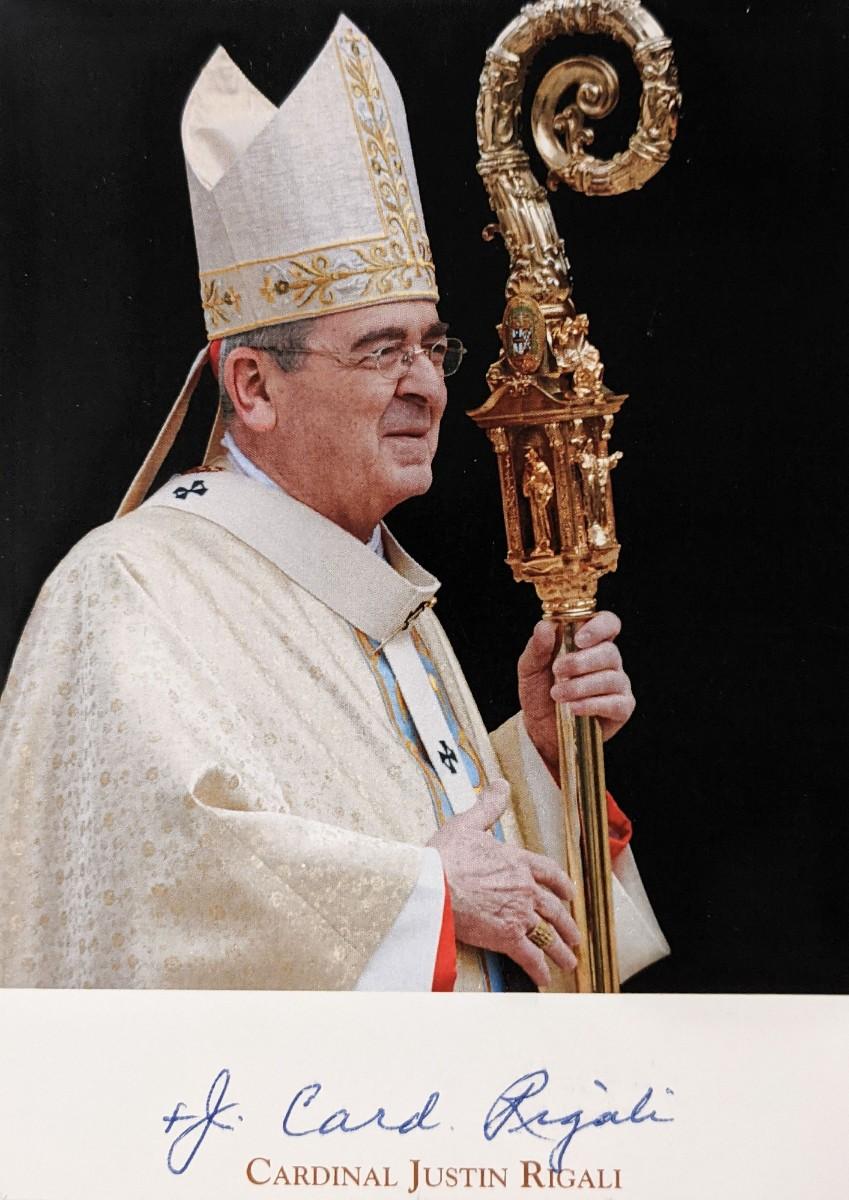 James Rigali Cardinal Justin Rigali signed photo | EstateSales.org