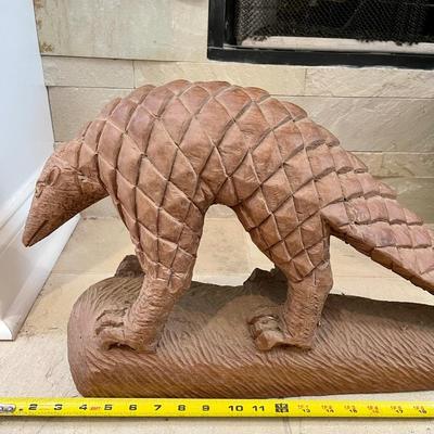 Hand carved wooden pangolin