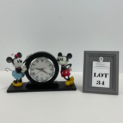 -34- CLOCK | Mickey Mouse & Minnie Mouse Deck Clock