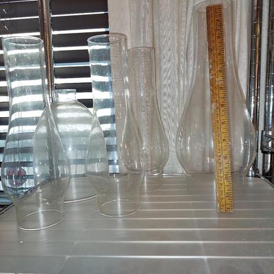 Lot of small glass hurricane lamp shades