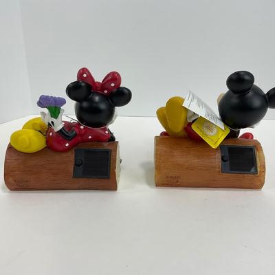 -55- COLLECTIBLE | Mickey & Minnie Mouse Solar Garden Statutes
