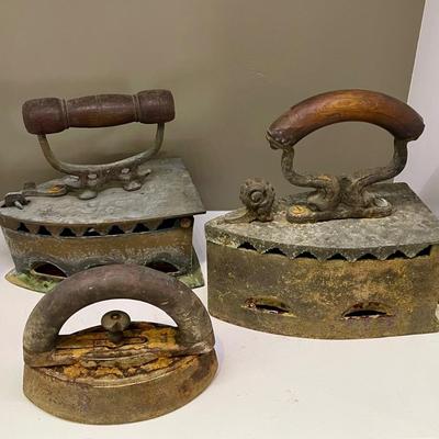 3 antique irons
