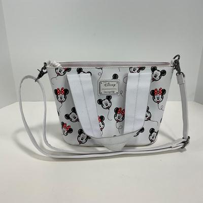 -78- COLLECTIBLE | Disney Loungefly White Mickey & Minnie Bag