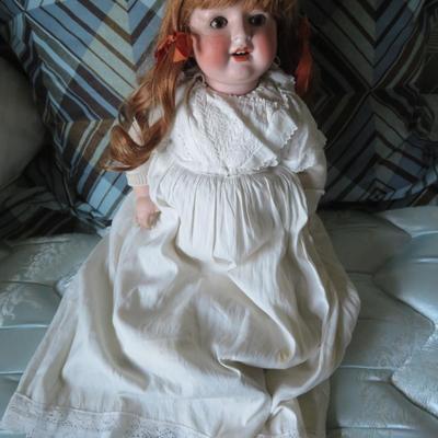 22" PORZELLANFABRIK BURGGRUB 769 5 GERMANY DOLL - Antique Original - as seen- human hair wig