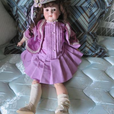 George Borgfeldt, G. B. Bisque Head/Composition Body, 27" Antique German Doll