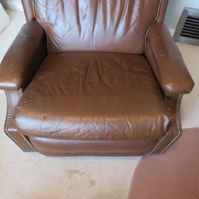 Faux Leather Recliner - As Seen - Sold As Is