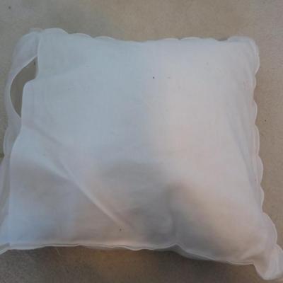 Vintage Cushion Cover, Throw Pillow Case, Square Pillow Cover, Hand Embroidered Flower 18" Square Product details