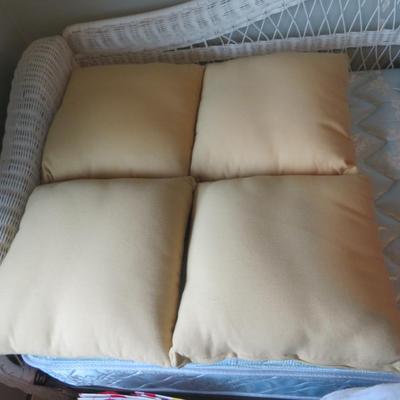Lot of Four Yellow Pillows / Cushions.