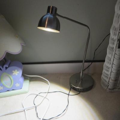 Vintage midcentury Style Stainless Steel Gooseneck Desk Lamp - Modern Stainless Steel Gooseneck Desk Lamp