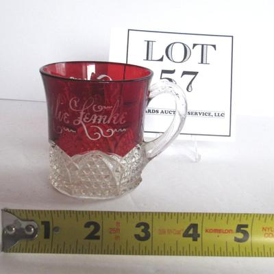 Antique 1919 State Fair Ruby Flash Cup With Engraving