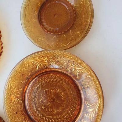 Vintage Tiara Glass Amber China Set - 30 pieces