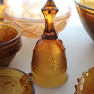 Vintage Tiara Glass Amber China Set - 30 pieces