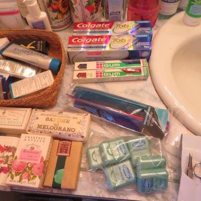Bathroom & Self Care Supply Lot - AllSeen In Photos - Variety Of New Sealed Items & Partialy Used
