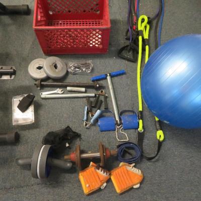 Gym Equipment Lot - Marcy Weight Bench, Body Blade, Aero Pilates - All Seen in Photos.