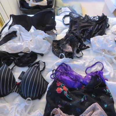 Neck Ties, Lingre, Misc Clothing, Bulk Lot All Seen on Bed
