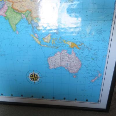 Color Print Lam-O-Tex World Map, 41.5" x 65.5"