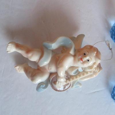 Plastic Angel and Tiny Plastic Blue Birds