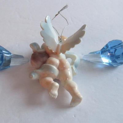 Plastic Angel and Tiny Plastic Blue Birds