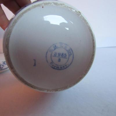 Antique Blue and White Sugar Canister, Germany, Read Description