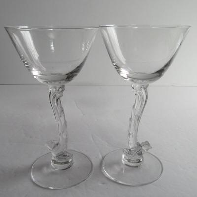 Vintage Heisey Rooster Cocktail Glasses, Set of 2