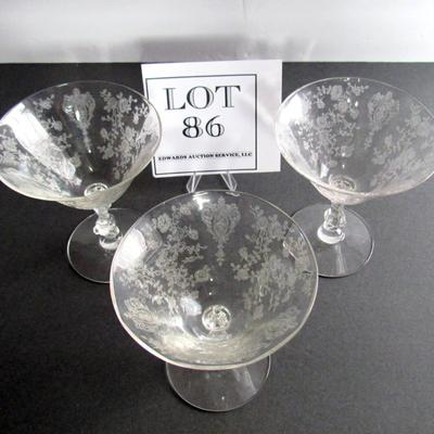 3 Vintage Cambridge Rosepoint Sherberts