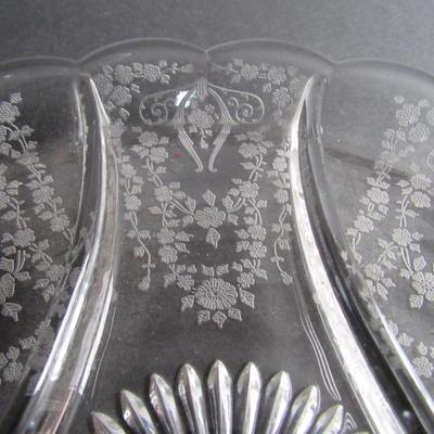 Vintage Cambridge Diane Pattern 5 Part Fancy Round Relish