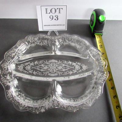 Vintage Cambridge Diane Pattern 5 Part Relish Dish