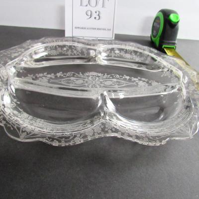 Vintage Cambridge Diane Pattern 5 Part Relish Dish