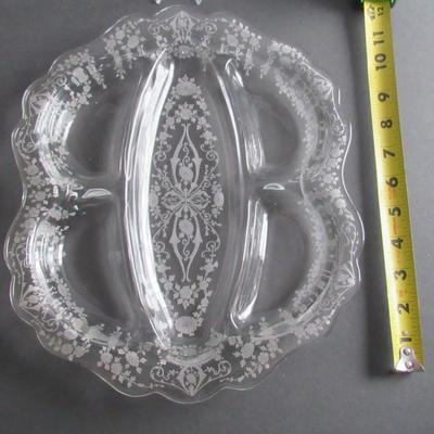 Vintage Cambridge Diane Pattern 5 Part Relish Dish